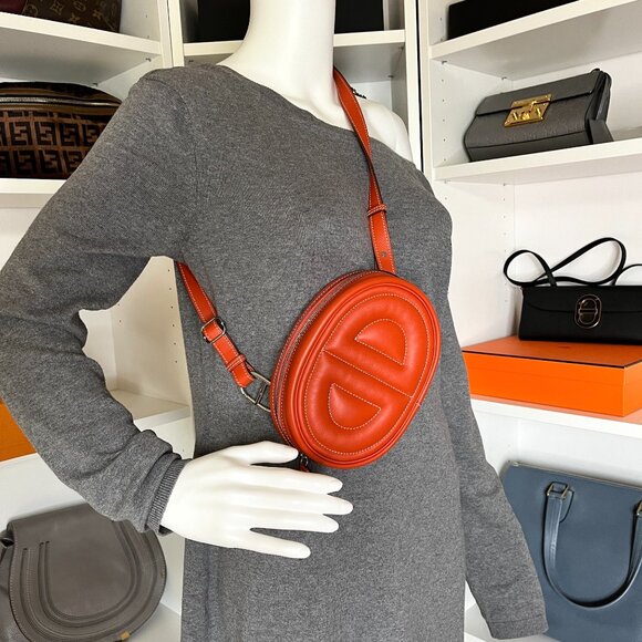 HERMES Terre Battue Orange Swift Leather In The Loop Waist Belt Bum Bag - Picture 2 of 16